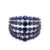 LARGE 3.55CT AAA SAPPHIRE 18KT WHITE GOLD 3D ROUND MULTI ROW ANNIVERSARY RING