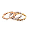 ESTATE 2.67CT DIAMOND 18KT TRI COLOR GOLD 3D ETERNITY STACKABLE ANNIVERSARY RING