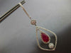 EXTRA LARGE 8.33CT DIAMOND & AAA RUBY 18K 2 TONE GOLD TEAR DROP HANGING EARRINGS