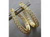ESTATE .65CT DIAMOND 14KT YELLOW GOLD 3D INSIDE OUT OVAL HOOP HANGING EARRINGS