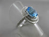 ESTATE 3.44CT DIAMOND & AAA BLUE TOPAZ 14KT WHITE GOLD DOUBLE HALO FUN RING