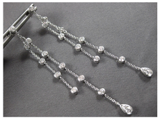.86CT DIAMOND 14KT WHITE GOLD 3D CLASSIC BY THE YARD CHANDELIER HANGING EARRINGS