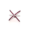 ESTATE .70CT DIAMOND & AAA RUBY 18KT WHITE GOLD CRISS CROSS STAR GALAXY FUN RING