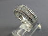 WIDE .96CT DIAMOND 18KT WHITE GOLD 3D ROUND & BAGUETTE WEDDING ANNIVERSARY RING
