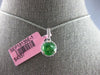 1.87CT DIAMOND & AAA EMERALD 18KT WHITE GOLD ROUND CLASSIC HALO FLOATING PENDANT