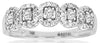 .50CT DIAMOND 14KT WHITE GOLD ROUND MULTI FLOWER SEMI ETERNITY ANNIVERSARY RING