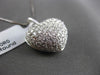 ESTATE LARGE 1.69CT DIAMOND 18KT WHITE GOLD 3D FILIGREE HEART FLOATING PENDANT