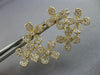 LARGE 2.09CT DIAMOND 18KT YELLOW GOLD FLOWER 4 LEAF CLOVER STUD HANGING EARRINGS
