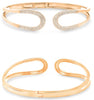 ESTATE .92CT DIAMOND 14KT ROSE GOLD 3D DOUBLE TEAR DROP CUFF BANGLE BRACELET