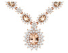 4.75CT DIAMOND & AAA MORGANITE 14K ROSE GOLD OVAL & ROUND COCKTAIL LOVE NECKLACE