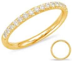 .27CT DIAMOND 14K YELLOW GOLD 3D CLASSIC ROUND PAVE COMFORT FIT ANNIVERSARY RING