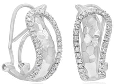 ESTATE .40CT DIAMOND 14KT WHITE GOLD 3D CLASSIC SNAKE CLIP ON HANGING EARRINGS