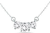 1.0CT DIAMOND 14KT WHITE GOLD 3D ROUND 3 STONE PAST PRESENT FUTURE LOVE NECKLACE