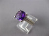2.50CT DIAMOND & AAA AMETHYST 14KT WHITE GOLD 3D CUSHION & ROUND FUN RING #27355
