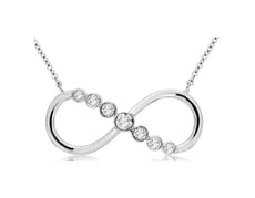 .22CT DIAMOND 14KT WHITE GOLD CLASSIC ROUND GRADUATING JOURNEY INFINITY NECKLACE