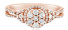 ESTATE .51CT DIAMOND 14KT ROSE GOLD 3D ROUND CLUSTER FLOWER FUN LOVE RING