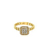 .27CT DIAMOND 18K WHITE & YELLOW GOLD ROUND CLUSTER SQUARE OCTAGON FUN LINK RING