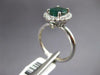 WIDE 2CT DIAMOND & AAA EMERALD 14KT WHITE GOLD OVAL & ROUND HALO ENGAGEMENT RING