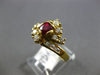ANTIQUE .96CT DIAMOND & AAA PIGEON BLOOD RUBY 18KT YELLOW GOLD FLORAL LOVE RING