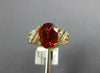 ESTATE 2.01CT DIAMOND & AAA FIRE OPAL 14KT YELLOW GOLD 3D OVAL ENGAGEMENT RING