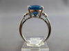 2.72CT DIAMOND & AAA BLUE TOPAZ 14KT WHITE GOLD CUSHION & ROUND GEOMETRICAL RING