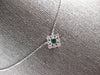 SMALL .18CT DIAMOND & AAA EMERALD 14KT WHITE GOLD PRINCESS SQUARE FUN NECKLACE