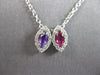 .32CT DIAMOND & AAA RUBY & AMETHYST 14KT WHITE GOLD MARQUISE SHAPE HALO PENDANT