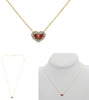.61CT DIAMOND & AAA RUBY 14KT YELLOW GOLD PEAR SHAPE & ROUND HEART LOVE NECKLACE