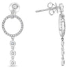 .30CT DIAMOND 14K WHITE GOLD CIRCLE OF LIFE PAST PRESENT FUTURE HANGING EARRINGS