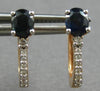 ESTATE .77CT DIAMOND & AAA SAPPHIRE 14K ROSE GOLD FUN LEVERBACK HANGING EARRINGS