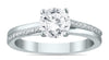 1.1CT DIAMOND 14KT WHITE GOLD MATTE & SHINY CRISS CROSS DOUBLE ENGAGEMENT RING