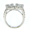 1.43CT DIAMOND 18K WHITE GOLD 3D ROUND & BAGUETTE DOUBLE SQUARE GEOMETRICAL RING