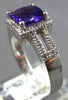 1.52CT DIAMOND & AAA AMETHYST 14KT WHITE GOLD CUSHION & ROUND HALO SQUARE RING