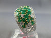 LARGE 1.56CT DIAMOND & AAA EMERALD 18KT 2 TONE GOLD MULTI ROW ANNIVERSARY RING