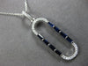 .77CT DIAMOND & AAA SAPPHIRE 14K WHITE GOLD 3D BAGUETTE & ROUND FLOATING PENDANT