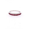 .66CT DIAMOND & AAA RUBY 18KT WHITE GOLD CLASSIC 3 ROW WEDDING ANNIVERSARY RING