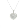 ESTATE 1.58CT DIAMOND 18KT WHITE GOLD CLASSIC HEART SHAPE LOVE FLOATING PENDANT