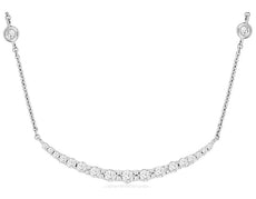 .65CT DIAMOND 14KT WHITE GOLD GRADUATING JORUNEY BAR BY THE YARD LOVE NECKLACE