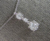 ESTATE .32CT DIAMOND 14KT WHITE GOLD 3D CLUSTER FLOWER CLASSIC FLOATING PENDANT