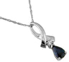 .58CT DIAMOND & AAA SAPPHIRE 14KT WHITE GOLD PEAR SHAPE & ROUND INFINITY PENDANT