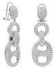 LARGE 7.6CT DIAMOND 14KT WHITE GOLD 3D ROUND & OVAL LOVE KNOT HANGING EARRINGS