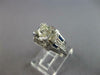 ANTIQUE LARGE ART DECO .99CT DIAMOND & AAA SAPPHIRE 18KT WHITE GOLD RING #27559