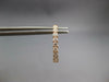 ESTATE .82CT DIAMOND 14KT ROSE GOLD 3D CLASSIC 2mm OVAL HUGGIE HANGING EARRINGS