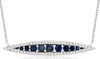 .94CT DIAMOND & AAA SAPPHIRE 14KT WHITE GOLD GRADUATING LUCKY EYE FUN NECKLACE