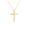 ESTATE .24CT DIAMOND 18KT YELLOW GOLD 3D CLASSIC CROSS FLOATING PENDANT