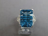 LARGE 9.55CT DIAMOND & AAA BLUE TOPAZ 14K WHITE GOLD 3D CUSHION & ROUND FUN RING