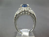 ESTATE LARGE 7CT DIAMOND & AAA SAPPHIRE 18K WHITE GOLD OVAL FLOWER COCKTAIL RING