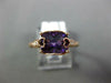 ESTATE 1.85CT DIAMOND & AAA AMETHYST 14K ROSE GOLD CUSHION DOUBLE HEART FUN RING