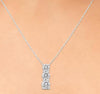 .50CT DIAMOND 14KT WHITE GOLD 3 STONE PAST PRESENT FUTURE SHARED PRONG PENDANT
