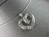 ESTATE LARGE 1.02CT DIAMOND 14KT WHITE GOLD 3D OPEN HEART LOVE FLOATING PENDANT